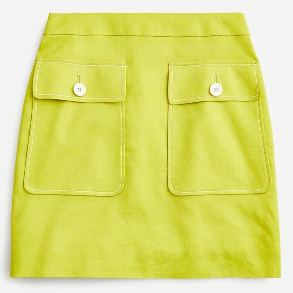 J Crew Pocket Skirt Linen Size 8